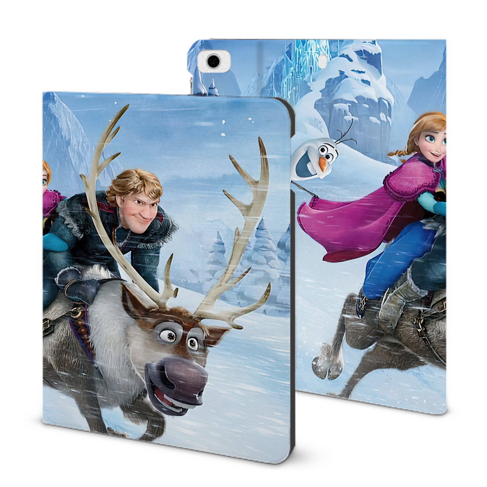 （画像用） アナと雪の女王 アンナ エルサ Frozen Anna Elsa IPad ケース ブック型 PUレザー TPU 耐衝撃 軽量 薄型 ペン収納なし 全面保護 IPad 各モデル対応